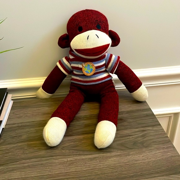 Dan Dee Sock Monkey Red Striped Shirt 18" Collectors Choice Plush Stuffed Animal - Picture 1 of 4